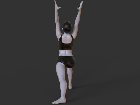 Yoga Pose - Warrior 1 - Virabhadrasana 3D 프린트 모델