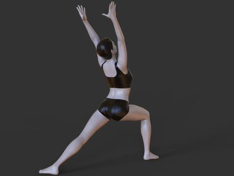 Yoga Pose - Warrior 1 - Virabhadrasana 3D 프린트 모델