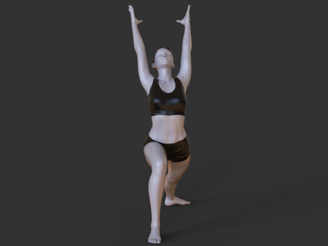 Yoga Pose - Warrior 1 - Virabhadrasana 3D 프린트 모델