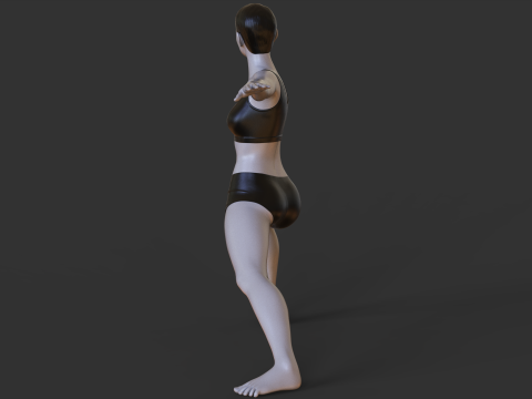 Yoga Pose - Warrior 2 - Virabhadrasana 3D Print Model