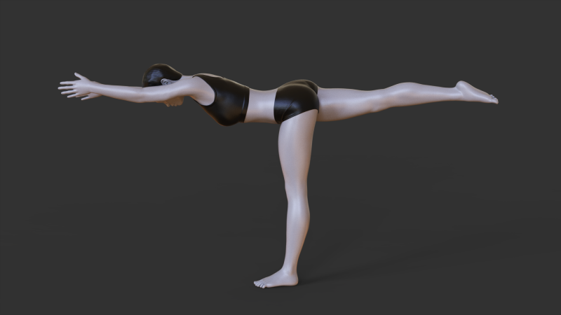 Yoga Pose - Warrior 3 - Virabhadrasana Model do druku 3D .c4d .max .obj .3ds .fbx .stl .blend 