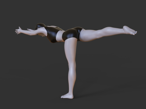 Yoga Pose - Warrior 3 - Virabhadrasana Model do druku 3D