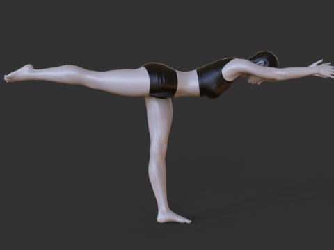 Yoga Pose - Warrior 3 - Virabhadrasana Model do druku 3D