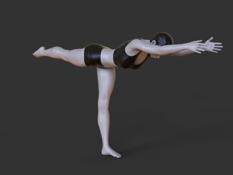Yoga Pose - Warrior 3 - Virabhadrasana Model do druku 3D