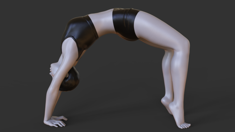 Yoga Pose - Wheel pose - Chakrasana 3D Принт Модель .c4d .max .obj .3ds .fbx .stl .blend 