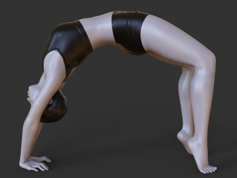 Yoga Pose - Wheel pose - Chakrasana Modèles 3D en vedette