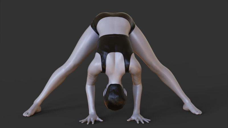 Yoga Pose - Wide Forward fold pose - Prasarita Padottanasana 3D Druckmodell .c4d .max .obj .3ds .fbx .stl .blend 