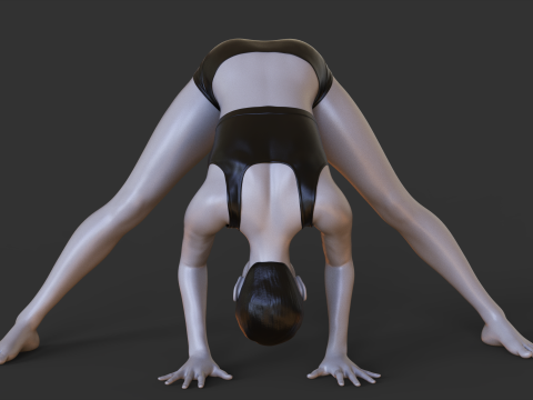 Yoga Pose - Wide Forward fold pose - Prasarita Padottanasana Modèles 3D en vedette
