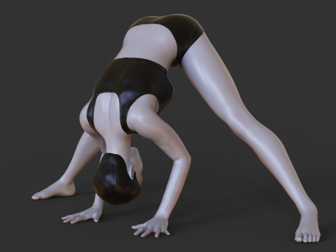 Yoga Pose - Wide Forward fold pose - Prasarita Padottanasana 3D Druckmodell
