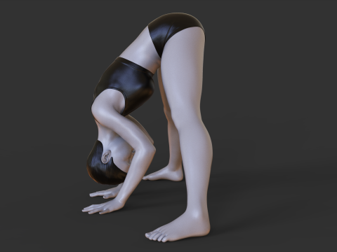 Yoga Pose - Wide Forward fold pose - Prasarita Padottanasana 3D Druckmodell