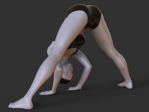 Yoga Pose - Wide Forward fold pose - Prasarita Padottanasana 3D Druckmodell