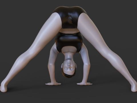 Yoga Pose - Wide Forward fold pose - Prasarita Padottanasana 3D Druckmodell