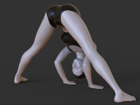 Yoga Pose - Wide Forward fold pose - Prasarita Padottanasana 3D Druckmodell