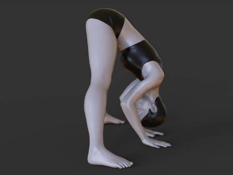 Yoga Pose - Wide Forward fold pose - Prasarita Padottanasana 3D Druckmodell