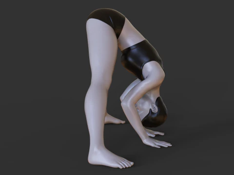 Pozycja jogi &ndash; pozycja z szerokim zgięciem do przodu &ndash; Prasarita Padottanasana Model do druku 3D