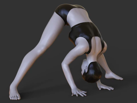 Pozycja jogi &ndash; pozycja z szerokim zgięciem do przodu &ndash; Prasarita Padottanasana Model do druku 3D