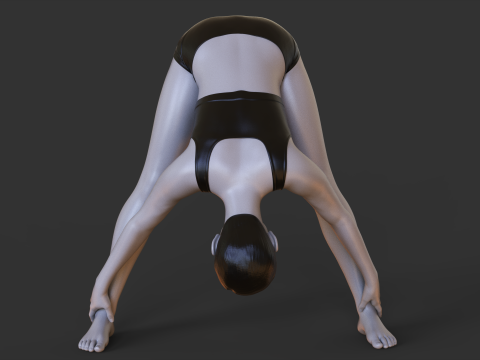 Yoga Pose - Wide Legged Forward Fold - Prasarita Padottanasana Modèles 3D en vedette