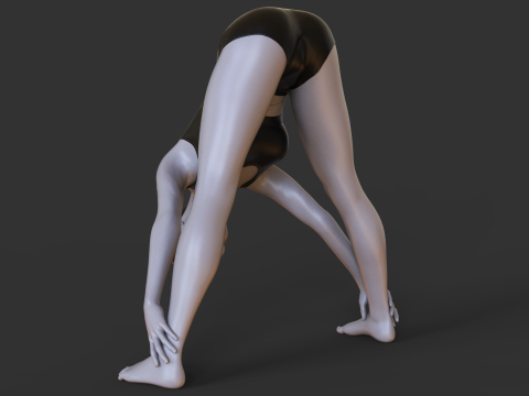 Yoga Pose - Wide Legged Forward Fold - Prasarita Padottanasana Model Cetak 3D