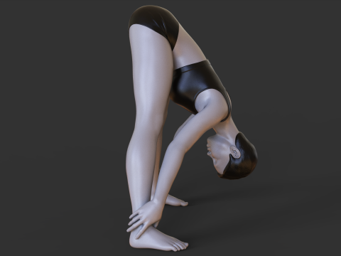 Yoga Pose - Wide Legged Forward Fold - Prasarita Padottanasana Model Cetak 3D