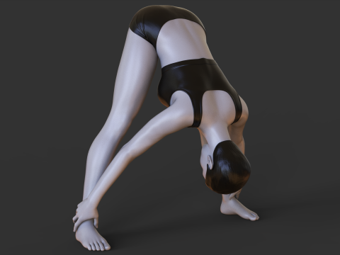 Yoga Pose - Wide Legged Forward Fold - Prasarita Padottanasana Model Cetak 3D
