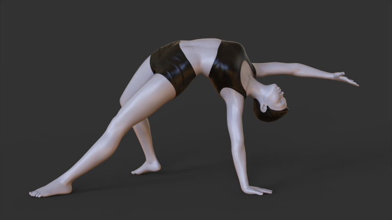Yoga Pose - Wild Thing Pose - Camatkarasana 3D 打印模型 .c4d .max .obj .3ds .fbx .stl .blend