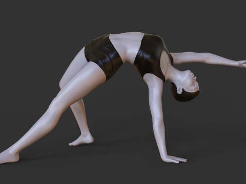 Yoga Pose - Wild Thing Pose - Camatkarasana Modèles 3D en vedette
