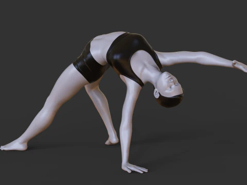Yoga Pose - Wild Thing Pose - Camatkarasana 3D Print Model