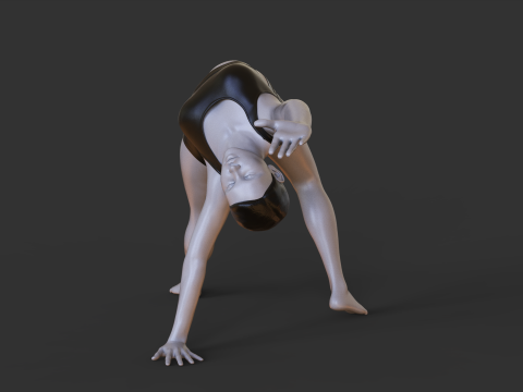 Yoga Pose - Wild Thing Pose - Camatkarasana 3D 打印模型