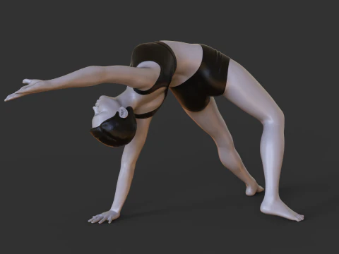 Yoga Pose - Wild Thing Pose - Camatkarasana 3D Print Model