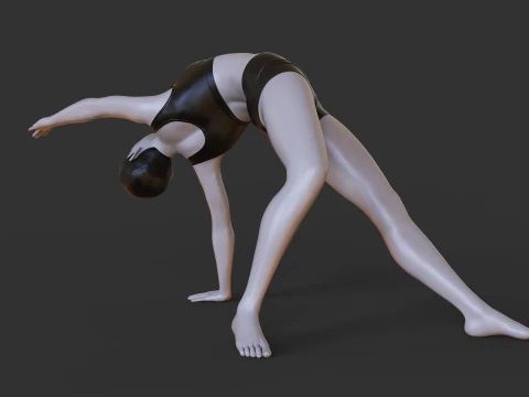 Yoga Pose - Wild Thing Pose - Camatkarasana 3D Print Model