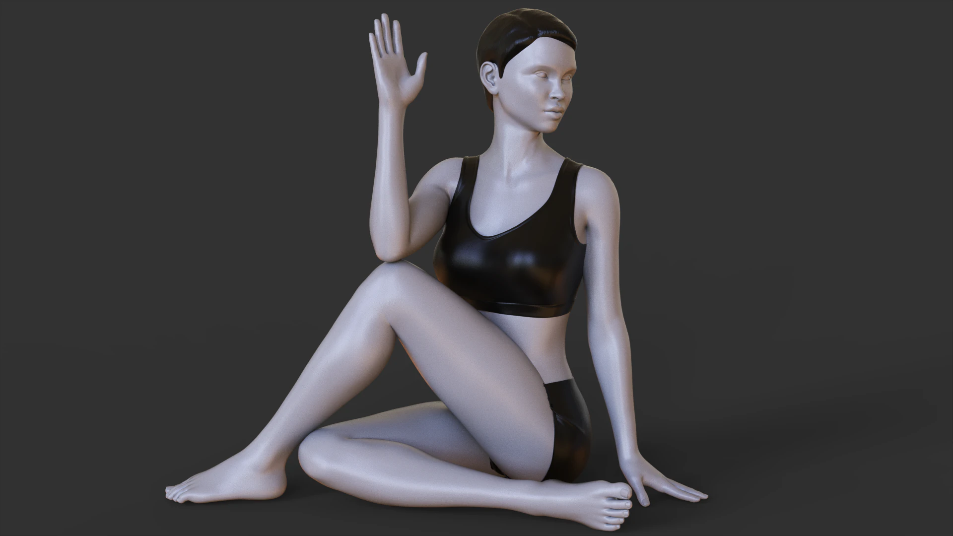 Posizione yoga - Posizione della torsione spinale seduta a Y - Parivrtta Sukhasana Modello di stampa 3D .c4d .max .obj .3ds .fbx .stl .blend 