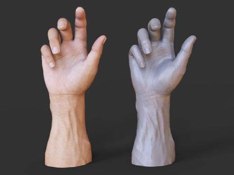 Male Hand Pose - Gesture - 3 Model Cetak 3D