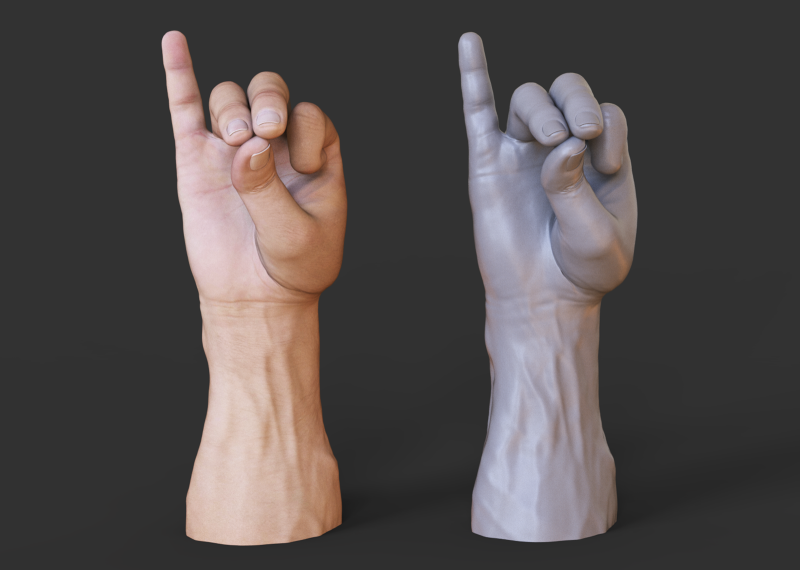 Male Hand Pose - Gesture - 4 3D 打印模型 .c4d .max .obj .3ds .fbx .stl .blend