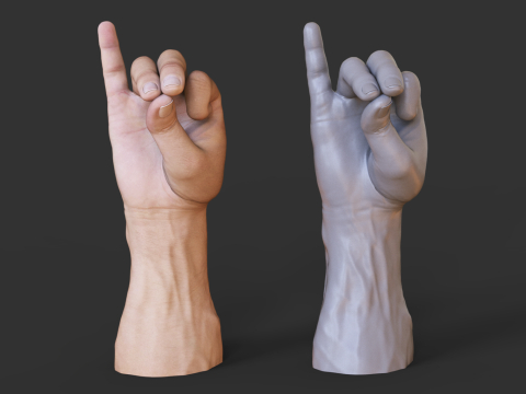 Male Hand Pose - Gesture - 4 Modelo de Impressão 3D