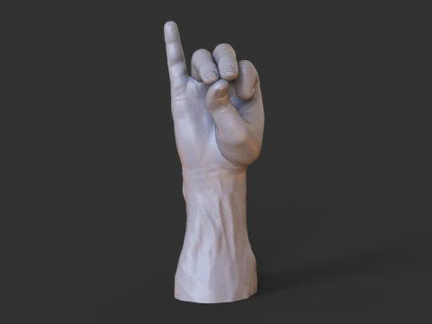 Male Hand Pose - Gesture - 4 3D Print Model