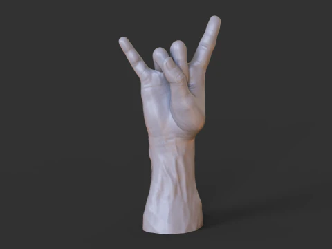 Male Hand Pose - Gesture - 5 3D Print Model