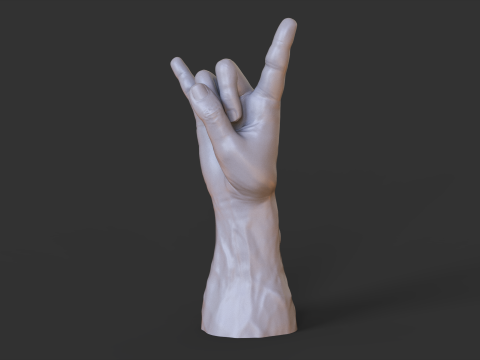 Male Hand Pose - Gesture - 5 3D Druckmodell