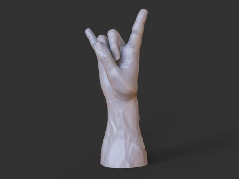 Male Hand Pose - Gesture - 5 3D Print Model