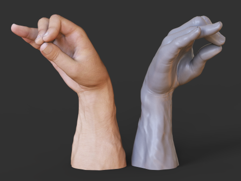 Male Hand Pose - Gesture - 6 Model Cetak 3D