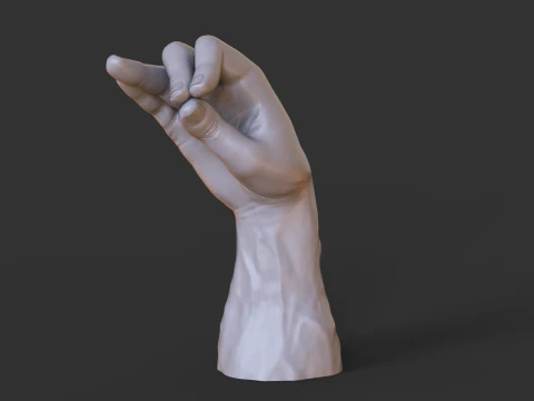 Male Hand Pose - Gesture - 6 3D Print Model