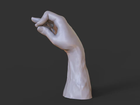 Male Hand Pose - Gesture - 6 3D Print Model