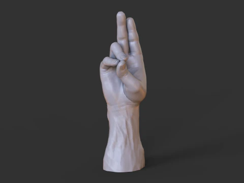 Male Hand Pose - Gesture - 7 3D Print Model