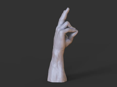 Male Hand Pose - Gesture - 7 3D Print Model