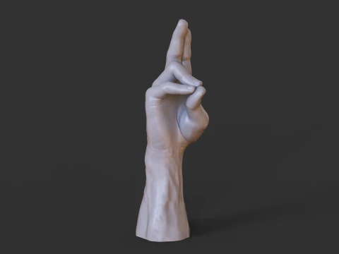 Male Hand Pose - Gesture - 7 3D Print Model