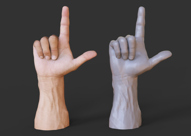 Male Hand Pose - Gesture - 8 Model Cetak 3D .c4d .max .obj .3ds .fbx .stl .blend