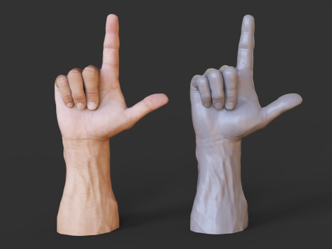 Male Hand Pose - Gesture - 8 Model Cetak 3D