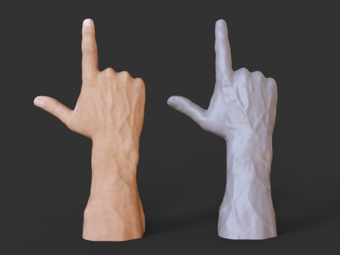 Male Hand Pose - Gesture - 8 Model Cetak 3D