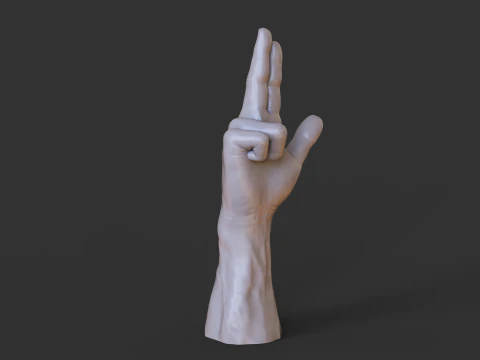 Male Hand Pose - Gesture - 9 3D Print Model