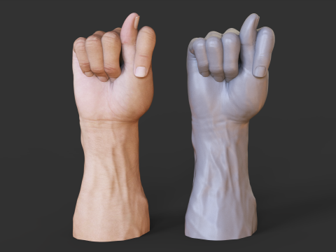 Male Hand Pose - Gesture - 10 Modello di stampa 3D