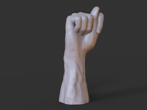 Male Hand Pose - Gesture - 10 3D Print Model